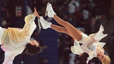 Evgenia Shishkova and Vadim Naumov were well-known skaters in their own right after winning the pairs world title in 1994 in Chiba, Japan. (File) Evgenia Shishkova and Vadim Naumov were well-known skaters in their own right after winning the pairs world title in 1994 in Chiba, Japan. (File)