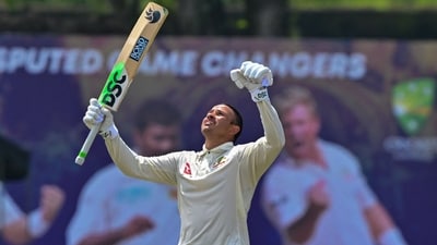 Khawaja was caught behind on 74 but the umpire gave it not out and the Sri Lankans' decided to not review the call. Later, he was dropped 90 by Kusal Mendis. (AFP) Khawaja was caught behind on 74 but the umpire gave it not out and the Sri Lankans' decided to not review the call. Later, he was dropped 90 by Kusal Mendis. (AFP)