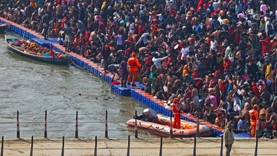 Devotees gather to take a holy dip in the sacred waters of Sangam on the occasion of 'Mauni Amavasya' during the Maha Kumbh Mela festival, in Prayagraj on January 29, 2025. (AFP) Devotees gather to take a holy dip in the sacred waters of Sangam on the occasion of 'Mauni Amavasya' during the Maha Kumbh Mela festival, in Prayagraj on January 29, 2025. (AFP)
