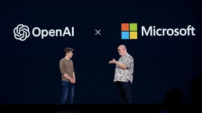 Kevin Scott, executive vice president of AI and chief technology officer of Microsoft Corp., right, and Sam Altman, chief executive officer of OpenAI, at the Microsoft Build event in Seattle, Washington, US, on Tuesday, May 21, 2024. The event allows attendees to grow their skills in topics such as building copilots, generative AI, securing applications, cloud platforms, and low-code (Chona Kasinger/Bloomberg) Kevin Scott, executive vice president of AI and chief technology officer of Microsoft Corp., right, and Sam Altman, chief executive officer of OpenAI, at the Microsoft Build event in Seattle, Washington, US, on Tuesday, May 21, 2024. The event allows attendees to grow their skills in topics such as building copilots, generative AI, securing applications, cloud platforms, and low-code (Chona Kasinger/Bloomberg)