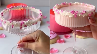 This martini is a great way to celebrate a Galentine’s party.