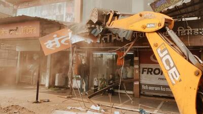 PMRDA cleared over 120 unauthorised structures covering more than 15,000 square feet by Thursday afternoon. (HT) PMRDA cleared over 120 unauthorised structures covering more than 15,000 square feet by Thursday afternoon. (HT)