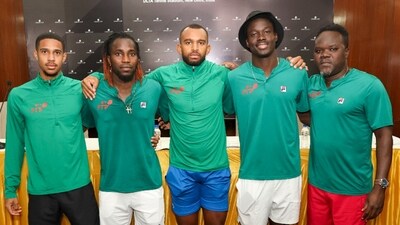 In this handout image, Togo's Davis Cup team during a press conference ahead of the Davis Cup World Group I Play-Offs tie against India, in New Delhi, Thursday, Jan. 30, 2025 (PTI) In this handout image, Togo's Davis Cup team during a press conference ahead of the Davis Cup World Group I Play-Offs tie against India, in New Delhi, Thursday, Jan. 30, 2025 (PTI)