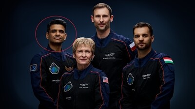 Shubhanshu Shukla (encircled) of India with Peggy Whitson, Axiom Space’s director of Human Spaceflight and astronaut Sławosz Uznanski-Wisniewski of Poland and Tibor Kapu of Hungary. (@Axiom_Space/X) Shubhanshu Shukla (encircled) of India with Peggy Whitson, Axiom Space’s director of Human Spaceflight and astronaut Sławosz Uznanski-Wisniewski of Poland and Tibor Kapu of Hungary. (@Axiom_Space/X)