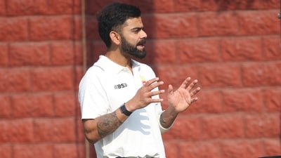 Delhi's player Virat Kohli during a training session ahead of the Ranji Trophy 2024-25 cricket match between Delhi and Railways (Hindustan Times) Delhi's player Virat Kohli during a training session ahead of the Ranji Trophy 2024-25 cricket match between Delhi and Railways (Hindustan Times)