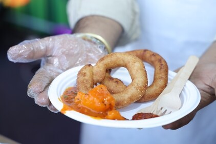 Scrumptious delicacies from far-flung places, like this sel roti from Sikkim, are attracting food lovers. Price:  ₹100 for two rotis. (Photo: Manoj Verma/HT)