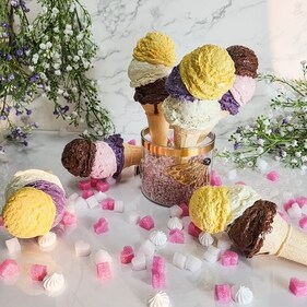 An ice cream shaped show piece An ice cream shaped show piece