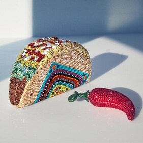 Judith Leiber taco bag and chili clutch Judith Leiber taco bag and chili clutch