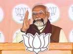 Prime Minister Narendra Modi speaks during a public meeting for Delhi Assembly elections, at Dwarka.
