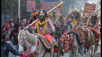 Amrit Snan on Basant Panchami is the next big bathing festival for naga sadhus at the Mahakumbh 2025. (HT file) Amrit Snan on Basant Panchami is the next big bathing festival for naga sadhus at the Mahakumbh 2025. (HT file)