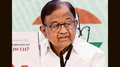 Congress leader P Chidambaram releases 'Real State of the Economy 2025' report, in New Delhi, Thursday. (PTI) Congress leader P Chidambaram releases 'Real State of the Economy 2025' report, in New Delhi, Thursday. (PTI)