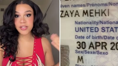 Transwoman Perysian Zaya Mekhi claims her gender was changed to male on her passport under Donald Trump's administration. (Instagram/@zayaperysian) Transwoman Perysian Zaya Mekhi claims her gender was changed to male on her passport under Donald Trump's administration. (Instagram/@zayaperysian)