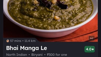 A restaurant named Bhai Manga Le is creating waves online. (X/@kukreja_abhinav) A restaurant named Bhai Manga Le is creating waves online. (X/@kukreja_abhinav)