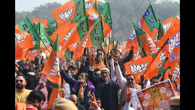 In its expenditure report, the BJP has declared that of the total ( ₹1,737.68 crore) amount, ₹884.45 crore was spent on general party propaganda. (HT PHOTO) In its expenditure report, the BJP has declared that of the total ( ₹1,737.68 crore) amount, ₹884.45 crore was spent on general party propaganda. (HT PHOTO)