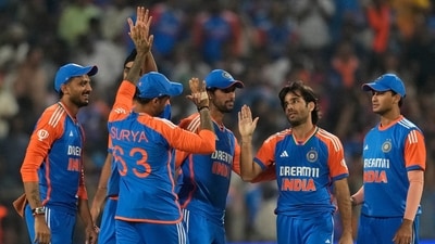 Axar Patel got Salt in the next over and then Bishnoi struck again after that with the big scalp of Jos Buttler, who was having a few conversations with the umpire over the presence of Rana in the field as a concussion sub for Shivam Dube.&nbsp; (AP)