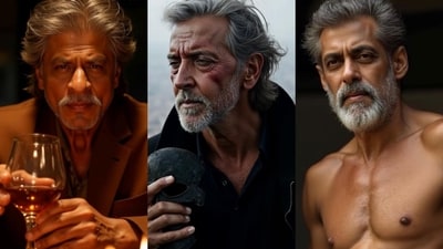 AI imagines how Shah Rukh Khan, Hrithik and Salman Khan would look like in their old age. (Instagram/@multiversematrix) AI imagines how Shah Rukh Khan, Hrithik and Salman Khan would look like in their old age. (Instagram/@multiversematrix)