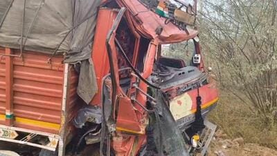 The driver of the truck was among the 11 people injured in the accident in Ferozepur on Friday morning. (HT Photo)