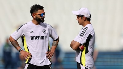India's Virat Kohli (L) chats with India's head coach Gautam Gambhir during training session. (AFP) India's Virat Kohli (L) chats with India's head coach Gautam Gambhir during training session. (AFP)
