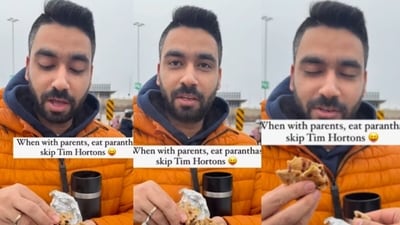 An Indian influencer’s video showcasing a desi food hack to keep parathas warm in Canada’s freezing temperatures went viral. (Instagram/waddupcanada)