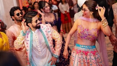 The theme of the mehendi was to celebrate Keerthy’s Tamil roots and Bollywood kitsch, which meant oodles of fun. The theme of the mehendi was to celebrate Keerthy’s Tamil roots and Bollywood kitsch, which meant oodles of fun.