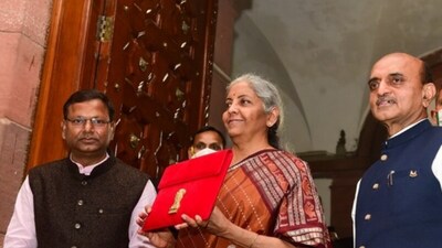 The 2022 budget saw more warm colours with a brownish, red shades. The terracotta colour palette had elephant motifs near the pallu. (HT/File) The 2022 budget saw more warm colours with a brownish, red shades. The terracotta colour palette had elephant motifs near the pallu. (HT/File)