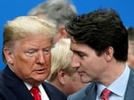 US President Donald Trump with Canada's Prime Minister Justin Trudeau. 