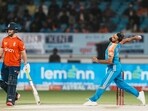 Rajkot: India's Mohammed Shami bowls during the third T20 cricket match between India and England at the Niranjan Shah Stadium in Rajkot. Rajkot: India's Mohammed Shami bowls during the third T20 cricket match between India and England at the Niranjan Shah Stadium in Rajkot.