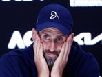 Novak Djokovic during a press conference.