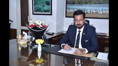 Dharminder Sharma, a 1994-Indian Forest Service officer, took over the charge of the principal chief conservator of forests and Head of Forest Force (PCCF, HoFF), Punjab. (HT Photo)
