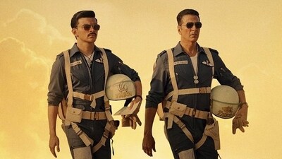 Sky Force box office report: Akshay Kumar and Veer Pahariya's still from Sky Force.