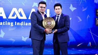 Sachin Tendulkar was honoured with BCCI's CK Nayudu Lifetime Achievement Award during the Naman Awards on Saturday. (Sachin Tendulkar - X ) Sachin Tendulkar was honoured with BCCI's CK Nayudu Lifetime Achievement Award during the Naman Awards on Saturday. (Sachin Tendulkar - X )