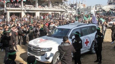 Three additional Israeli hostages and five Thai detainees were released by Hamas on Thursday, marking the third such release since a truce in the Gaza Strip was established earlier this month. An further 110 Palestinian detainees were anticipated to be released by Israel. (REUTERS/Mahmoud Issa)