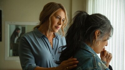 This image released by Netflix shows Karla Sofía Gascón, left, and Adriana Paz in a scene from Emilia Pérez. (Shanna Besson/Netflix via AP) (AP) This image released by Netflix shows Karla Sofía Gascón, left, and Adriana Paz in a scene from Emilia Pérez. (Shanna Besson/Netflix via AP) (AP)