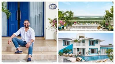 Yuvraj Singh's Goa villa with a blue and white decor theme exudes serenity, elegance, and a touch of coastal charm. (Instagram/ Yuvraj Singh) Yuvraj Singh's Goa villa with a blue and white decor theme exudes serenity, elegance, and a touch of coastal charm. (Instagram/ Yuvraj Singh)