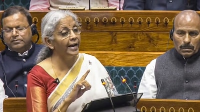 Union Finance Minister Nirmala Sitharaman presents the Union Budget 2025-26 in the Lok Sabha, in New Delhi, Saturday, Feb. 1, 2025. (Sansad TV) Union Finance Minister Nirmala Sitharaman presents the Union Budget 2025-26 in the Lok Sabha, in New Delhi, Saturday, Feb. 1, 2025. (Sansad TV)