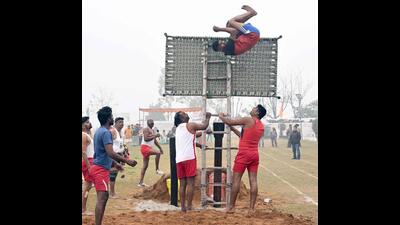 Participants in action at the Kila Raipur Games in Ludhiana on Saturday. (HT Photo) Participants in action at the Kila Raipur Games in Ludhiana on Saturday. (HT Photo)