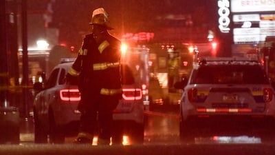 Emergency service members respond to a plane crash in a neighborhood near Cottman Avenue on January 31, 2025 in Philadelphia, Pennsylvania (Photo by Matthew Hatcher / GETTY IMAGES NORTH AMERICA / Getty Images via AFP) (Getty Images via AFP) Emergency service members respond to a plane crash in a neighborhood near Cottman Avenue on January 31, 2025 in Philadelphia, Pennsylvania (Photo by Matthew Hatcher / GETTY IMAGES NORTH AMERICA / Getty Images via AFP) (Getty Images via AFP)