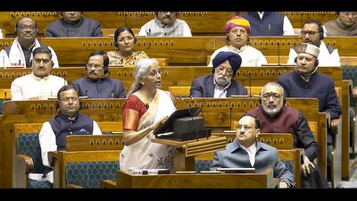 Union finance minister Nirmala Sitharaman presenting the Union budget. (PTI) Union finance minister Nirmala Sitharaman presenting the Union budget. (PTI)
