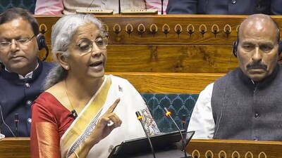 Union Finance Minister Nirmala Sitharaman presenting the Union Budget 2025-26 in the Lok Sabha. She has made key announcements for the education sector (Sansad TV)