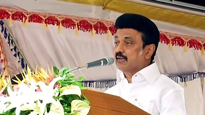 On Friday, M K Stalin, the chief minister of Tamil Nadu, charged that Governor RN Ravi was working against the state administration on every matter. (Hindustan Times) On Friday, M K Stalin, the chief minister of Tamil Nadu, charged that Governor RN Ravi was working against the state administration on every matter. (Hindustan Times)