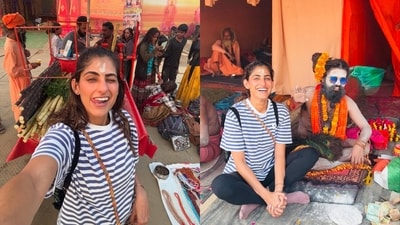 Kubbra Sait recently immersed herself in the spiritual ambience of the Maha Kumbh Mela in Prayagraj. Sharing her experience, she penned a long note on Instagram. (Instagram) Kubbra Sait recently immersed herself in the spiritual ambience of the Maha Kumbh Mela in Prayagraj. Sharing her experience, she penned a long note on Instagram. (Instagram)