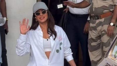 Priyanka Chopra arrives in Mumbai for brother's wedding celebrations. Priyanka Chopra arrives in Mumbai for brother's wedding celebrations.