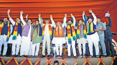 Andhra Pradesh chief minister Nara Chandrababu Naidu campaigned for the BJP in Shahdara. (HT Photo) Andhra Pradesh chief minister Nara Chandrababu Naidu campaigned for the BJP in Shahdara. (HT Photo)