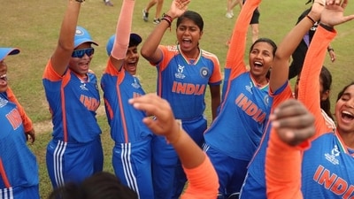 India players celebrate after beating South Africa in the the final of Women’s U19 T20 World Cup in Kuala Lumpur (HT_PRINT)