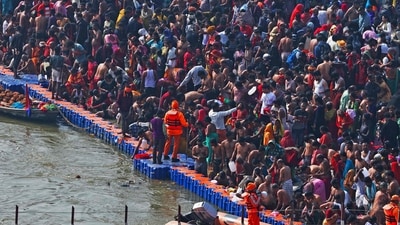 Devotees gather to take a holy dip in the sacred waters of Sangam on the occasion of 'Mauni Amavasya' during the Maha Kumbh Mela festival, in Prayagraj on January 29, 2025. (AFP) Devotees gather to take a holy dip in the sacred waters of Sangam on the occasion of 'Mauni Amavasya' during the Maha Kumbh Mela festival, in Prayagraj on January 29, 2025. (AFP)