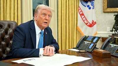 Tariff war live: US President Donald Trump speaks to the press after signing an executive order in the Oval Office of the White House in Washington, DC on January 31, 2025. (AFP) Tariff war live: US President Donald Trump speaks to the press after signing an executive order in the Oval Office of the White House in Washington, DC on January 31, 2025. (AFP)