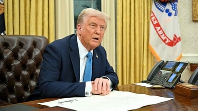 US President Donald Trump speaks to the press after signing an executive order in the Oval Office of the White House in Washington, DC on January 31, 2025. (AFP) US President Donald Trump speaks to the press after signing an executive order in the Oval Office of the White House in Washington, DC on January 31, 2025. (AFP)