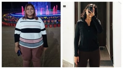 Pranjal Pandey keeps sharing her before and after weight loss pictures. (Instagram/ Transform with Pranjal) Pranjal Pandey keeps sharing her before and after weight loss pictures. (Instagram/ Transform with Pranjal)