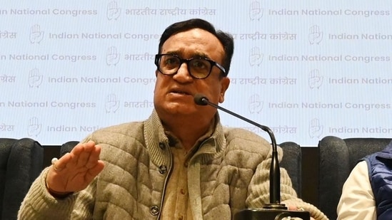 Congress treasurer Ajay Maken. (HT Photo)