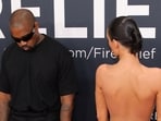 Kanye West and Bianca Censori pose at the red carpet during the 67th Annual Grammy Awards in Los Angeles, California, U.S., February 2, 2025. REUTERS/Daniel Cole SENSITIVE MATERIAL. THIS IMAGE MAY OFFEND OR DISTURB.     TPX IMAGES OF THE DAY